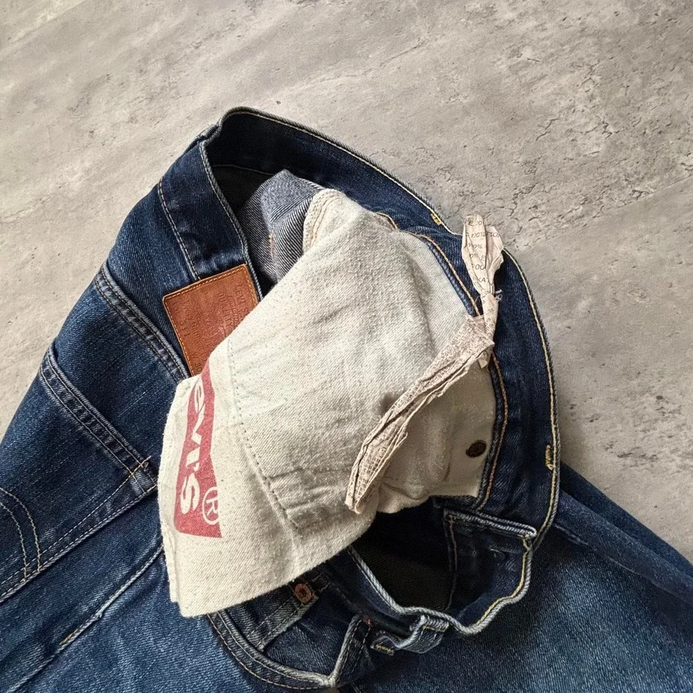 Levi's 511 Jeans Mens 30x28 Dark Wash Selvedge Vintage Slim Fit Denim